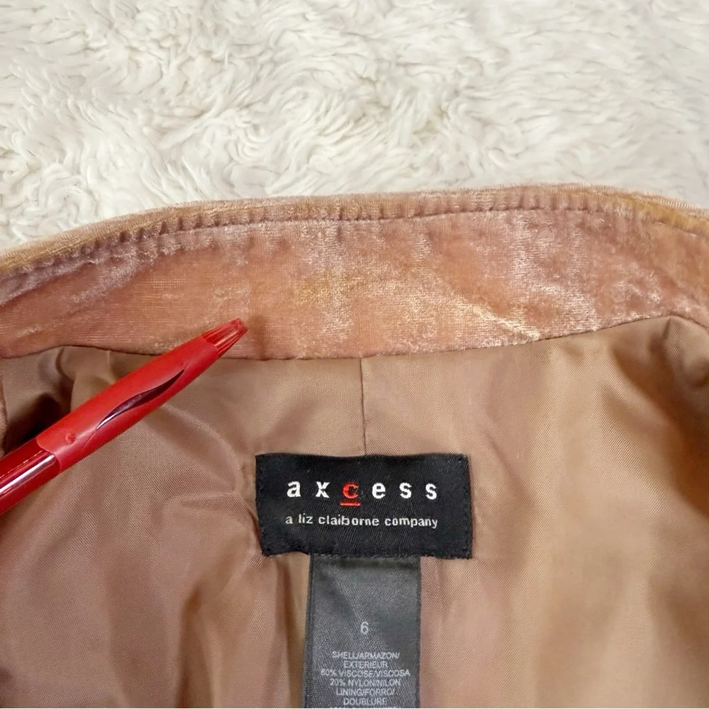 VTG Liz Claiborne Rose Velvet Embroidered Equestrian Blazer Jacket US6 Y2K Fairy - Picture 8 of 8